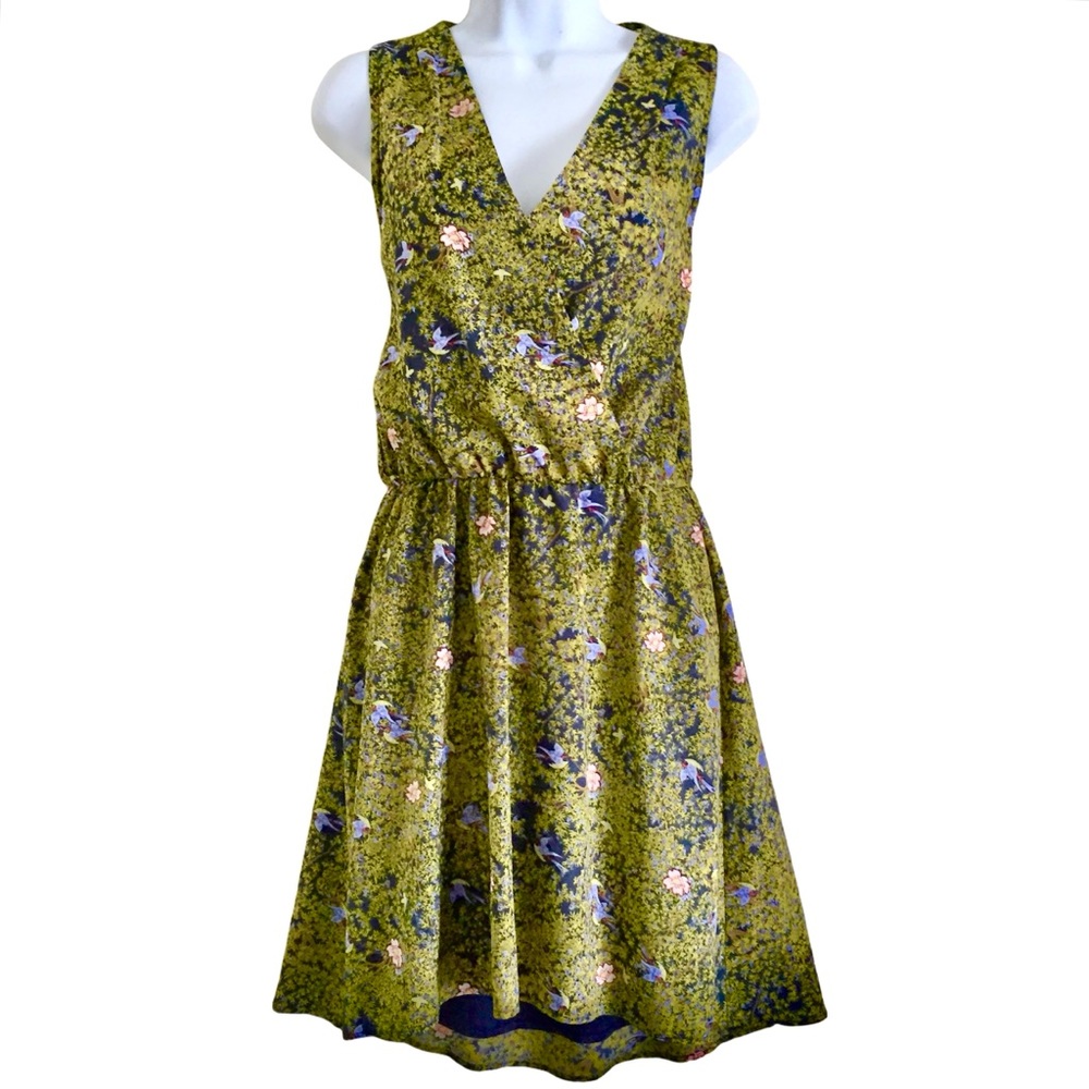 Bar III Floral Bird Print Dress Sz S